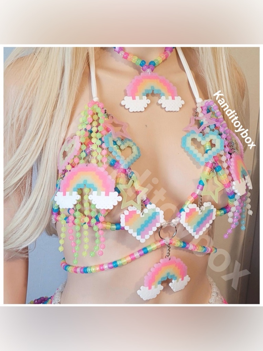 Glow in the Dark Kandi Charm Bra and Skirt